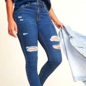 Old Navy Rockstar  super skinny mid-rise dark washed jeans.